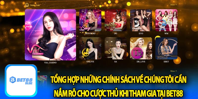 Tổng hợp những chính sách về chúng tôi cần nắm rõ cho cược thủ khi tham gia tại Bet88